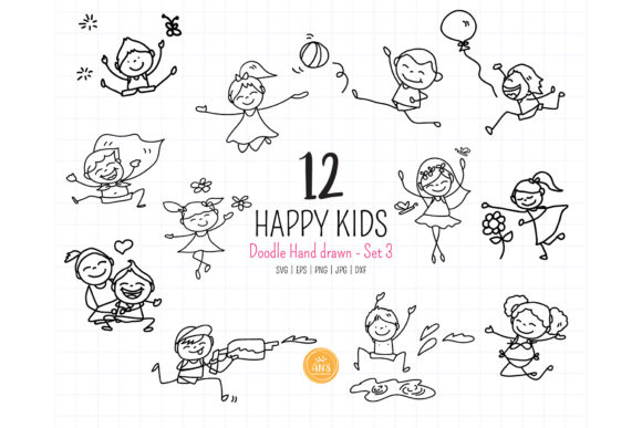 12 Hand Drawing Doodle Happy Kids SVG: A Designer's Review