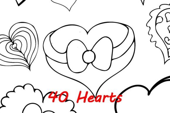 40 Hearts: Hand-Drawn Illustration Graphics for Branding