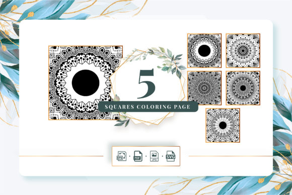 5 Squares Coloring Book Pack 15: Graphics & Coloring Pages Amp