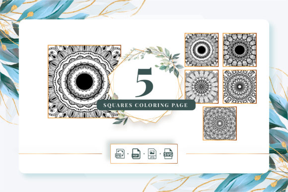 5 Squares Coloring Book Pack 16: Graphics & Coloring Pages Amp