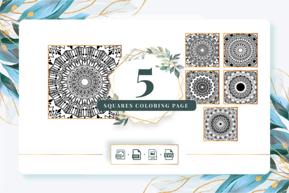 5 Squares Coloring Pages Pack 29: Graphics & Coloring Pages Amp