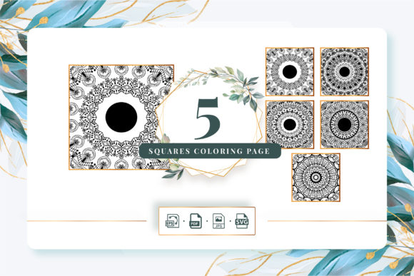 5 Squares Coloring Pages Pack 30: Graphics & Coloring Pages Amp
