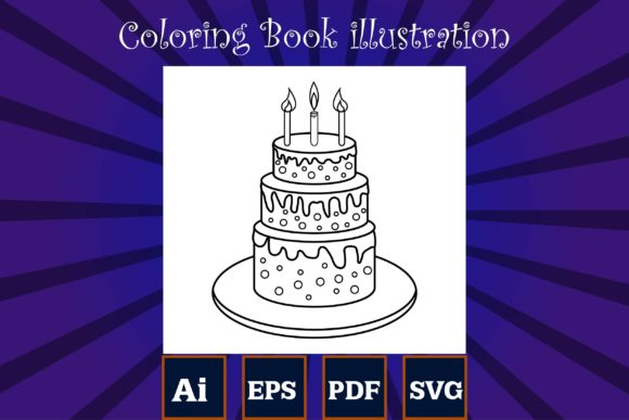 Birthday Cake Coloring Page Illustration: Graphics for Real Local Branding