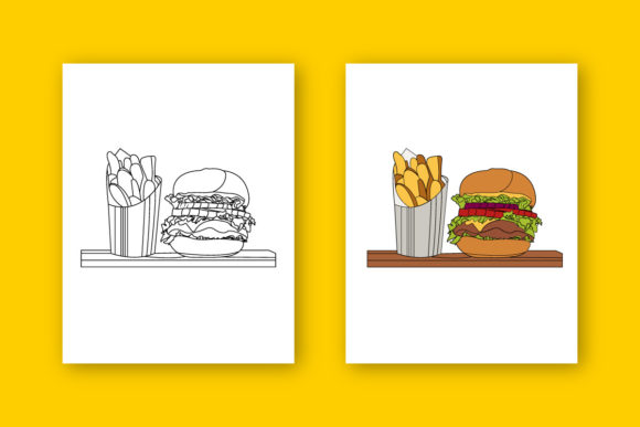 Burger Coloring Pages for Kids: Graphics & Coloring Pages Amp