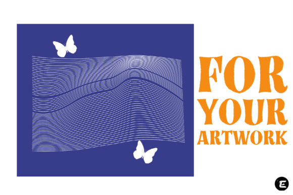 Butterflies and White Lines Graphics for Illustrations