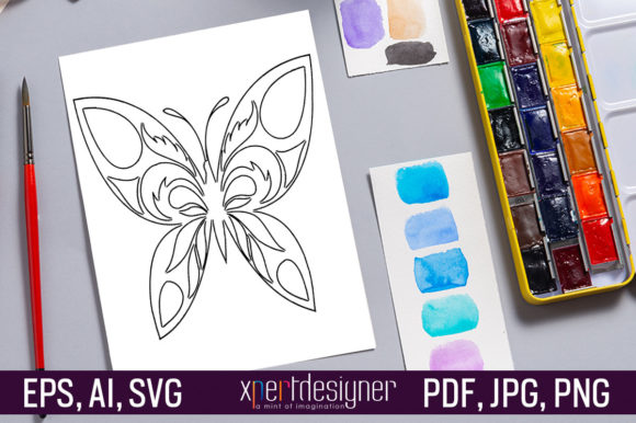 Butterfly Coloring Page Vol - 22: Graphics & Coloring Pages Amp