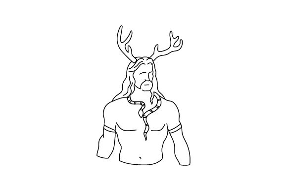 Cernunnos Coloring Page: A Pagan Crafts Asset for Branding