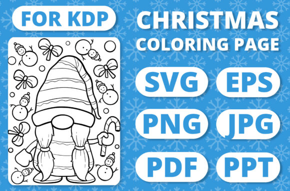 Christmas Gnomes Kids Coloring Page 3 Graphics