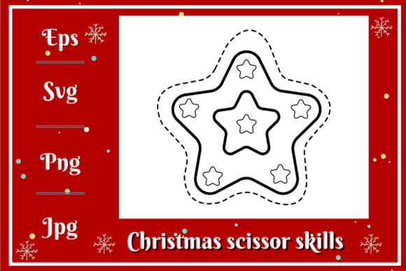 Christmas Star Scissors Skills Graphics & Coloring Pages Amp