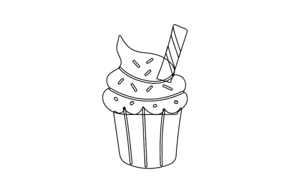 Cup Cake Theme Coloring Book: Graphics & Coloring Pages Amp