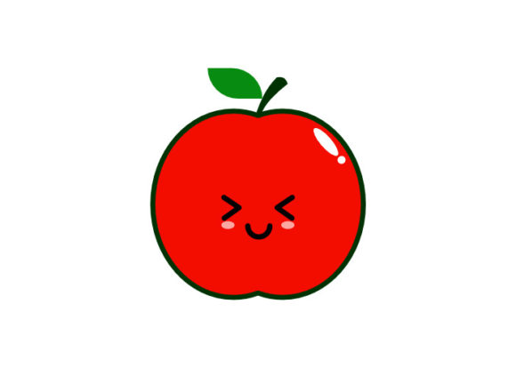 Cute Apple Kawaii Graphics for Crafts & Digital Products