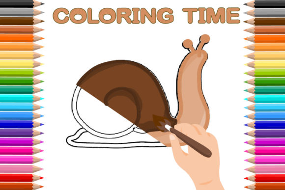 Cute Snail Coloring Page: Graphics & Coloring Pages Amp