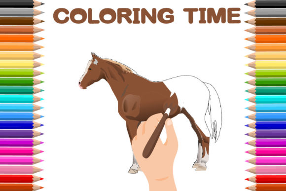 Horse Coloring Page Activity for Kids: Graphics & Coloring Pages Amp