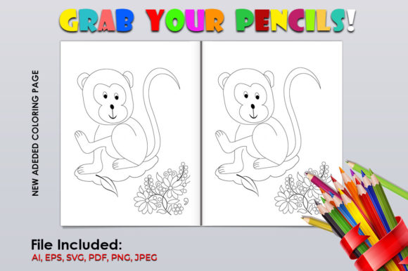 Kids Monkey Coloring Page: Graphics & Coloring Pages Amp