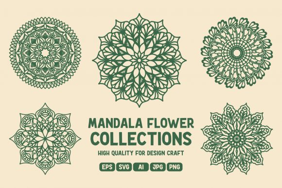 Mandala Flower Graphics for Crafts & Digital Products