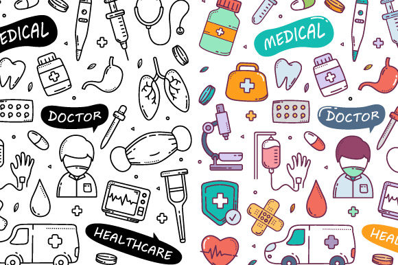 Medical Healthcare Doodle: Graphics & Illustrations for Branding