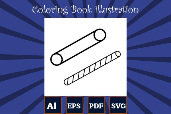 Roll Cylinder Coloring Book Illustrate: Graphics for Coloring Pages Amp