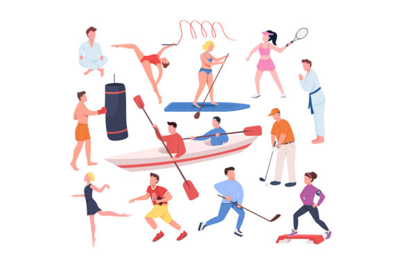 Sport Games Color Vector Character Set: Graphics & Illustrations
