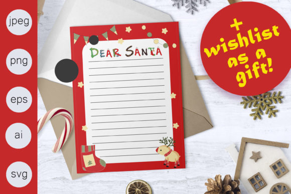 Template Letter to Santa GIFT: Graphics for Crafts