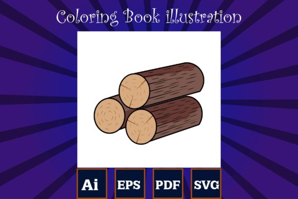 Woodpile Coloring Books Illustration: Graphics for Coloring Pages Amp